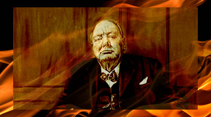 Уничтоженный портрет Черчилля работы Сазерленда