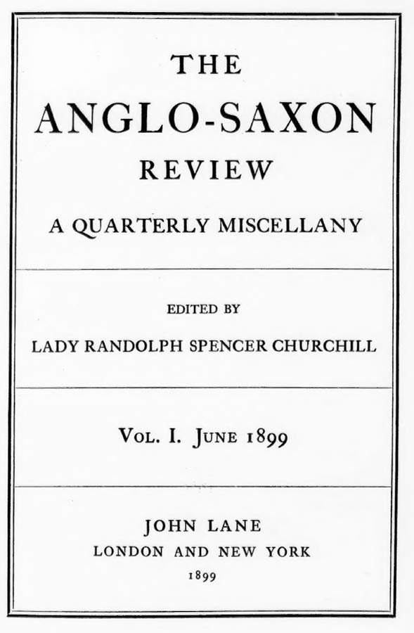титульный лист первого номера Anglo-Saxon Review, июнь 1899 года