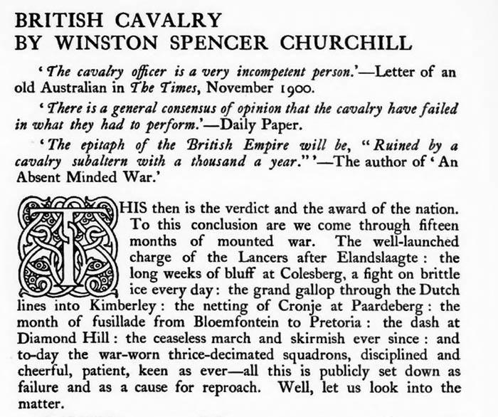 Статья Черчилля в Anglo-Saxon Review 1901 год
